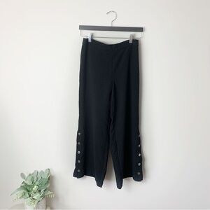 [Who What Wear] Black Snap Button Wide Leg Pants